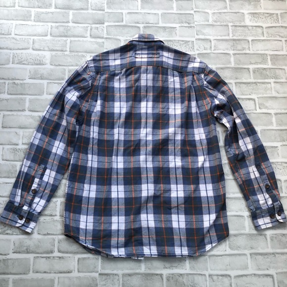 Duluth Trading Company Plaid Button Shirt Dual Pocket Men L Trim Fit Cabincore - Picture 3 of 11